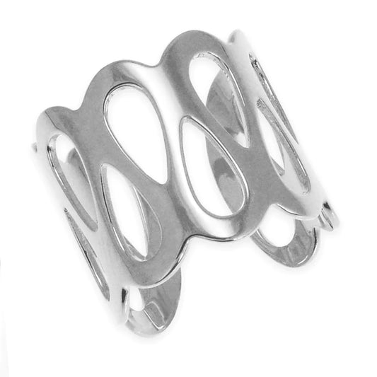 Open Drop Adjustable Ring - Silver