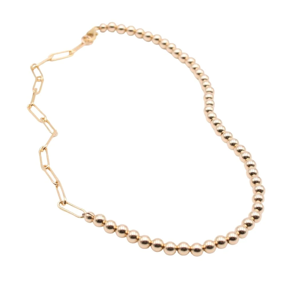 Half Gold Filled & Paper Clip Chain Necklace