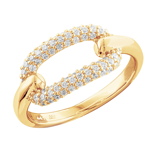 ANILLO OVAL DORADO CZ